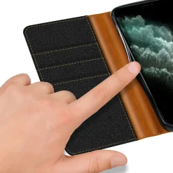 iPhone 11 Pro Max - Jeanslook Klapphülle mit Kartenfach