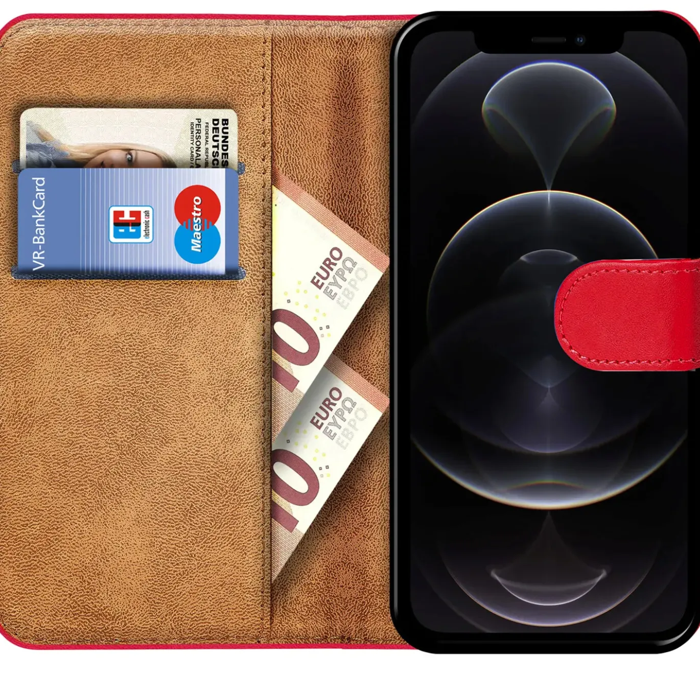 iPhone 12 Pro Max - Klapphülle mit Kartenfächern