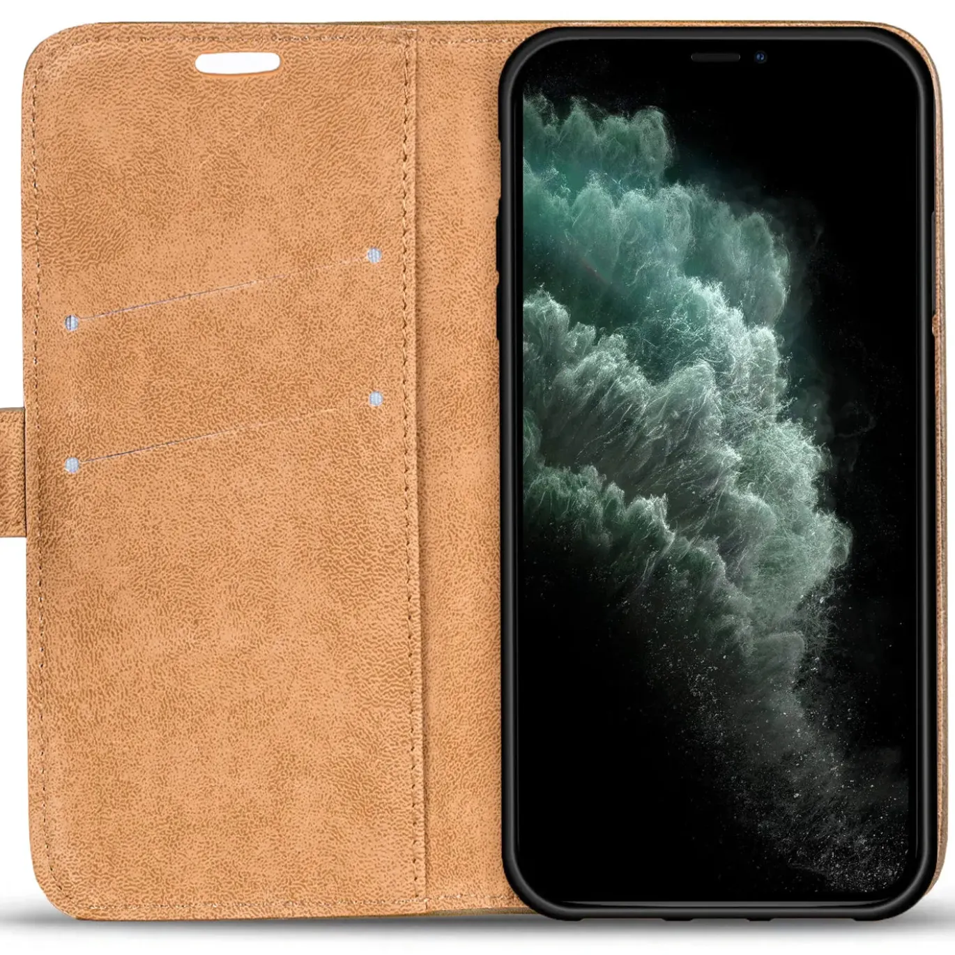 iPhone 11 Pro Max - Retro Klapphülle mit Karten- & Geldfach