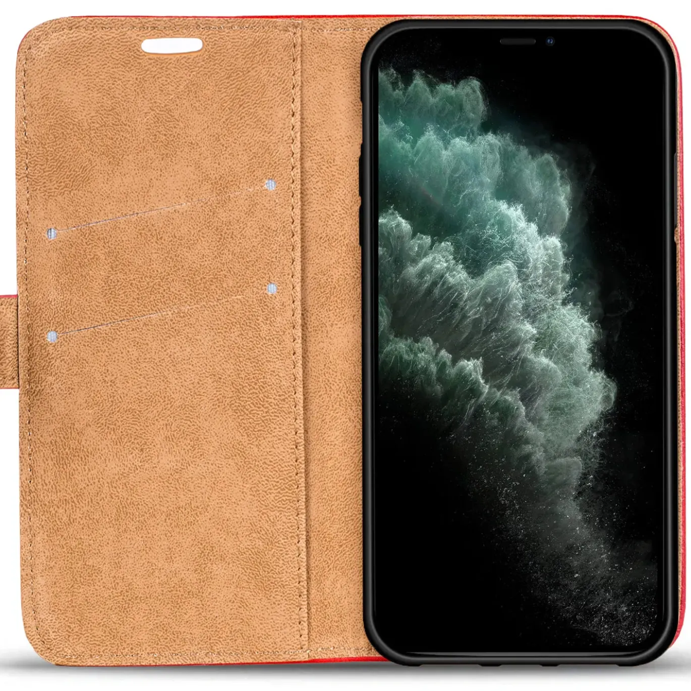iPhone 11 Pro Max - Retro Klapphülle mit Karten- & Geldfach