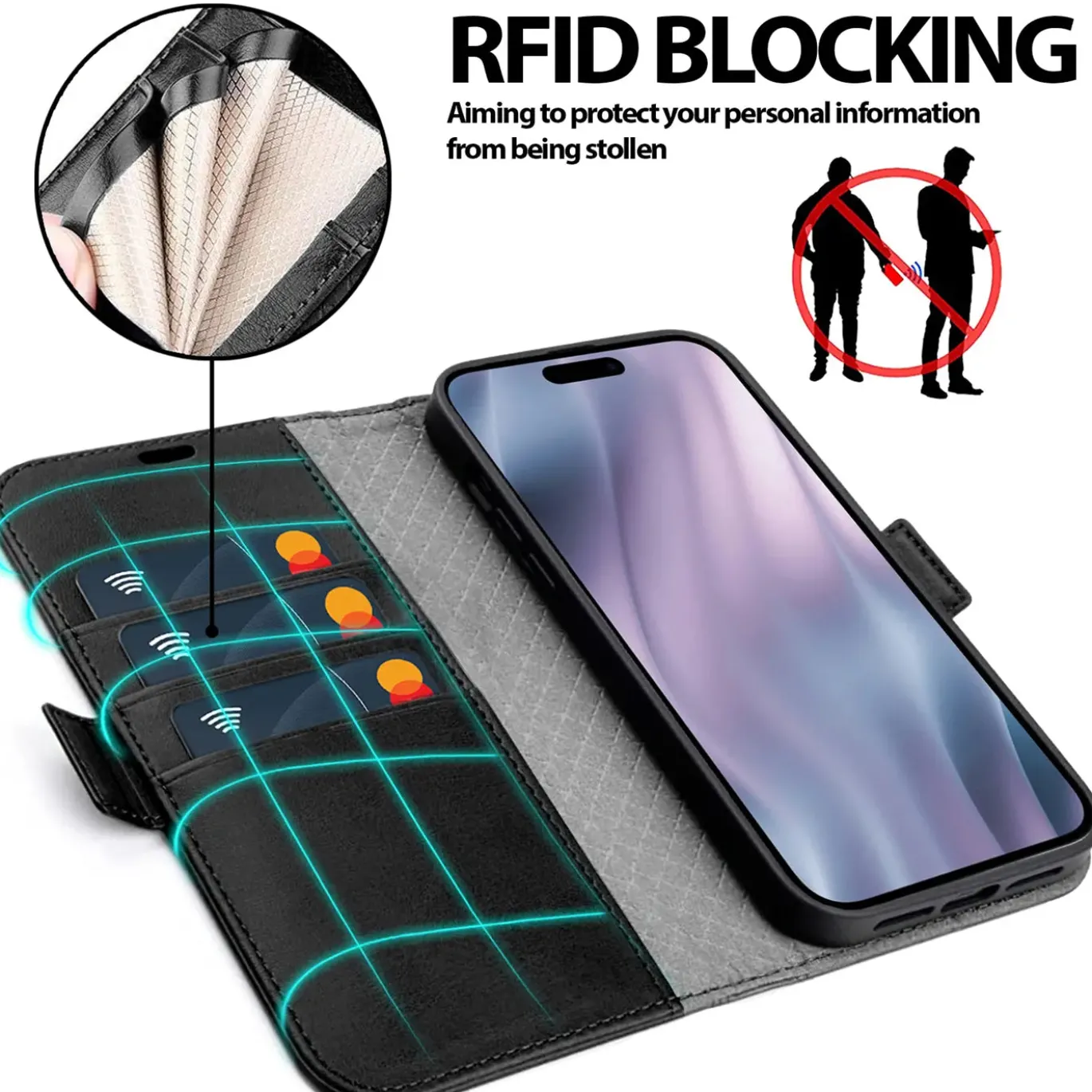 iPhone 17 Pro Max - Robuste Klapphülle mit RFID Block