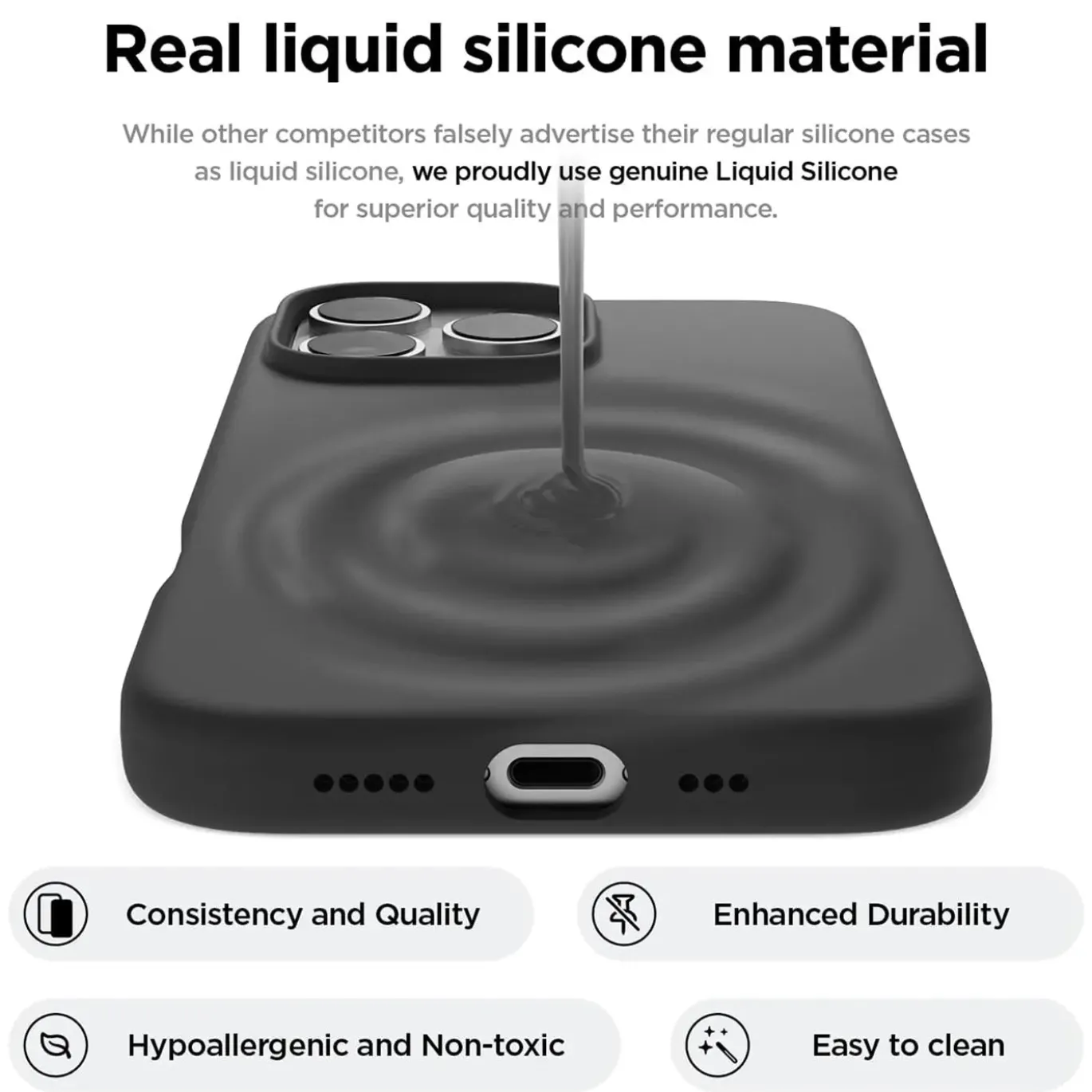 iPhone 16 Pro Max - Silikon Case mit Mikrofaser-Innenseite