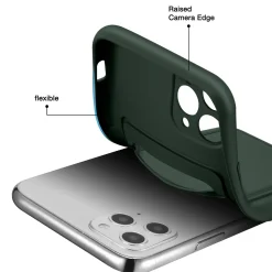 iPhone 11 Pro Max - Silikonhülle mit Kartenfach & Kameraschutz