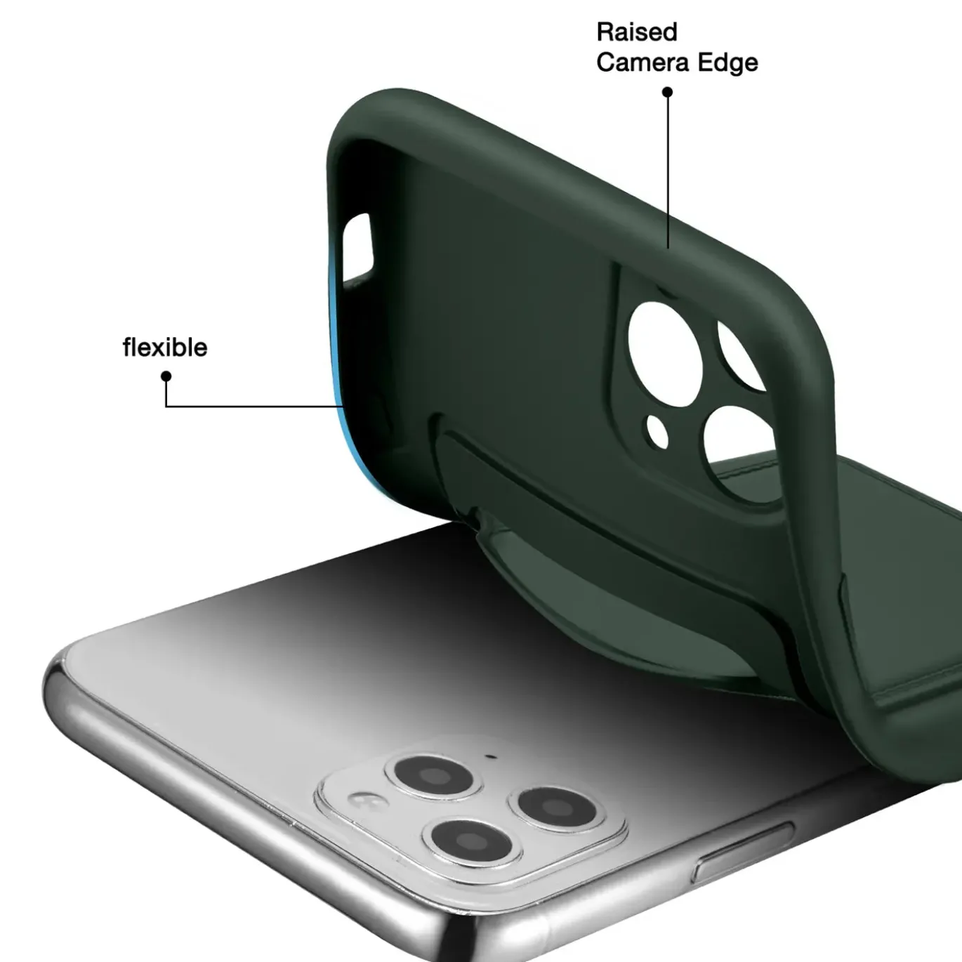 iPhone 11 Pro Max - Silikonhülle mit Kartenfach & Kameraschutz