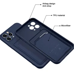 iPhone 11 Pro Max - Silikonhülle mit Kartenfach & Kameraschutz