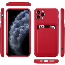 iPhone 11 Pro Max - Silikonhülle mit Kartenfach & Kameraschutz