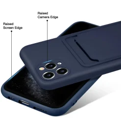 iPhone 11 Pro Max - Silikonhülle mit Kartenfach & Kameraschutz