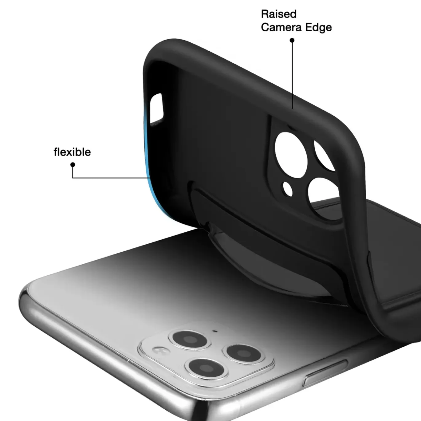 iPhone 11 Pro Max - Silikonhülle mit Kartenfach & Kameraschutz