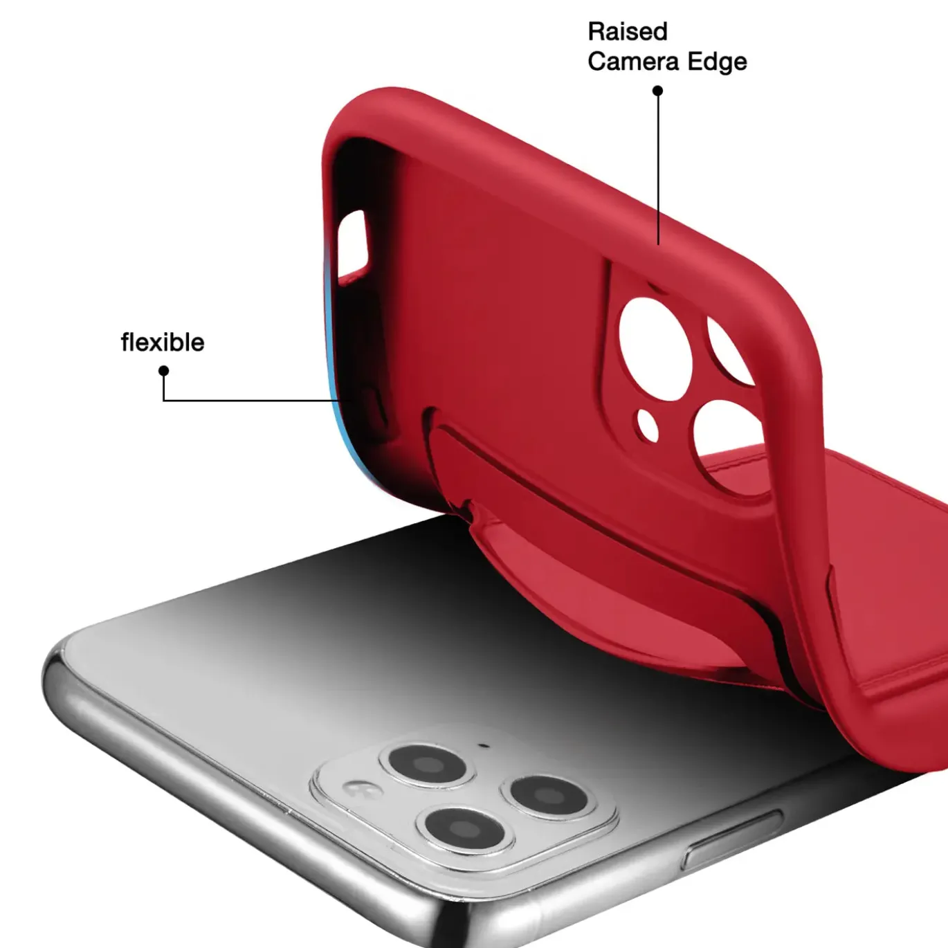 iPhone 11 Pro Max - Silikonhülle mit Kartenfach & Kameraschutz