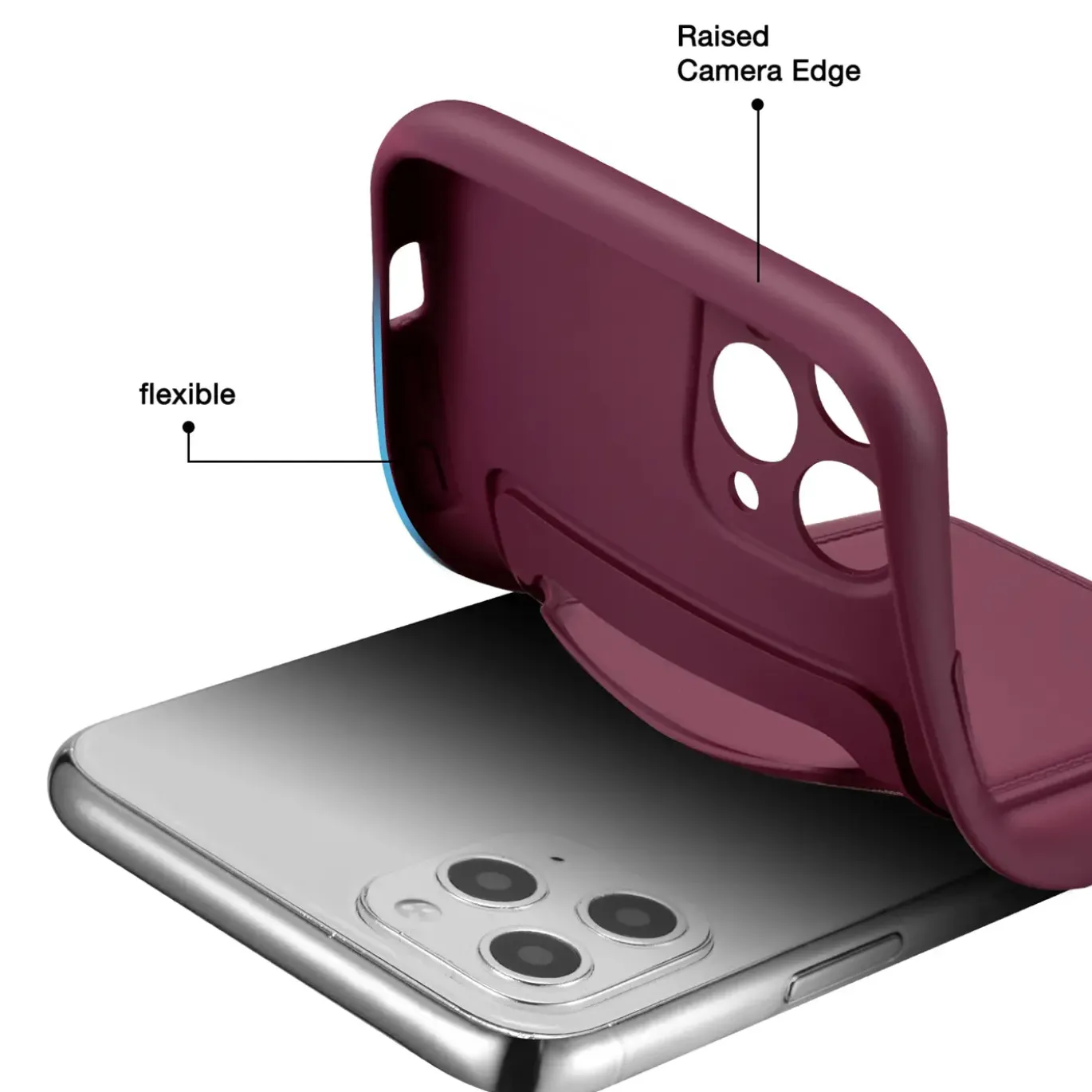 iPhone 11 Pro Max - Silikonhülle mit Kartenfach & Kameraschutz