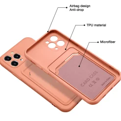 iPhone 11 Pro Max - Silikonhülle mit Kartenfach & Kameraschutz
