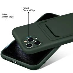 iPhone 11 Pro Max - Silikonhülle mit Kartenfach & Kameraschutz