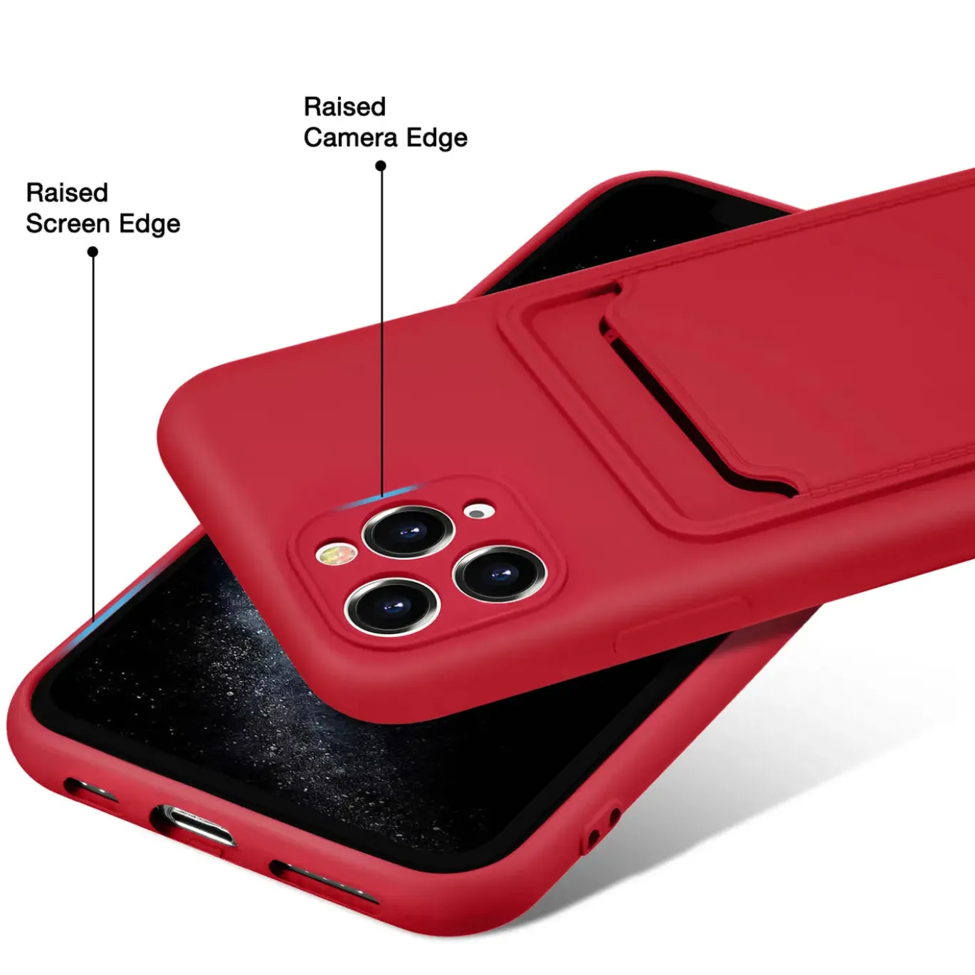 iPhone 11 Pro Max - Silikonhülle mit Kartenfach & Kameraschutz