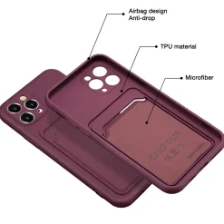iPhone 11 Pro Max - Silikonhülle mit Kartenfach & Kameraschutz