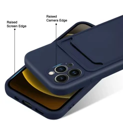 iPhone 15 Pro Max - Silikonhülle mit Kartenfach & Kameraschutz