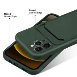 iPhone 15 Pro Max - Silikonhülle mit Kartenfach & Kameraschutz