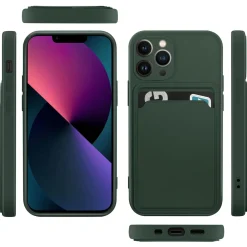 iPhone 13 Pro Max - Silikonhülle mit Kartenfach & Kameraschutz