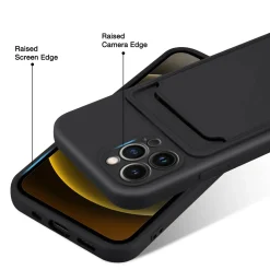 iPhone 13 Pro Max - Silikonhülle mit Kartenfach & Kameraschutz