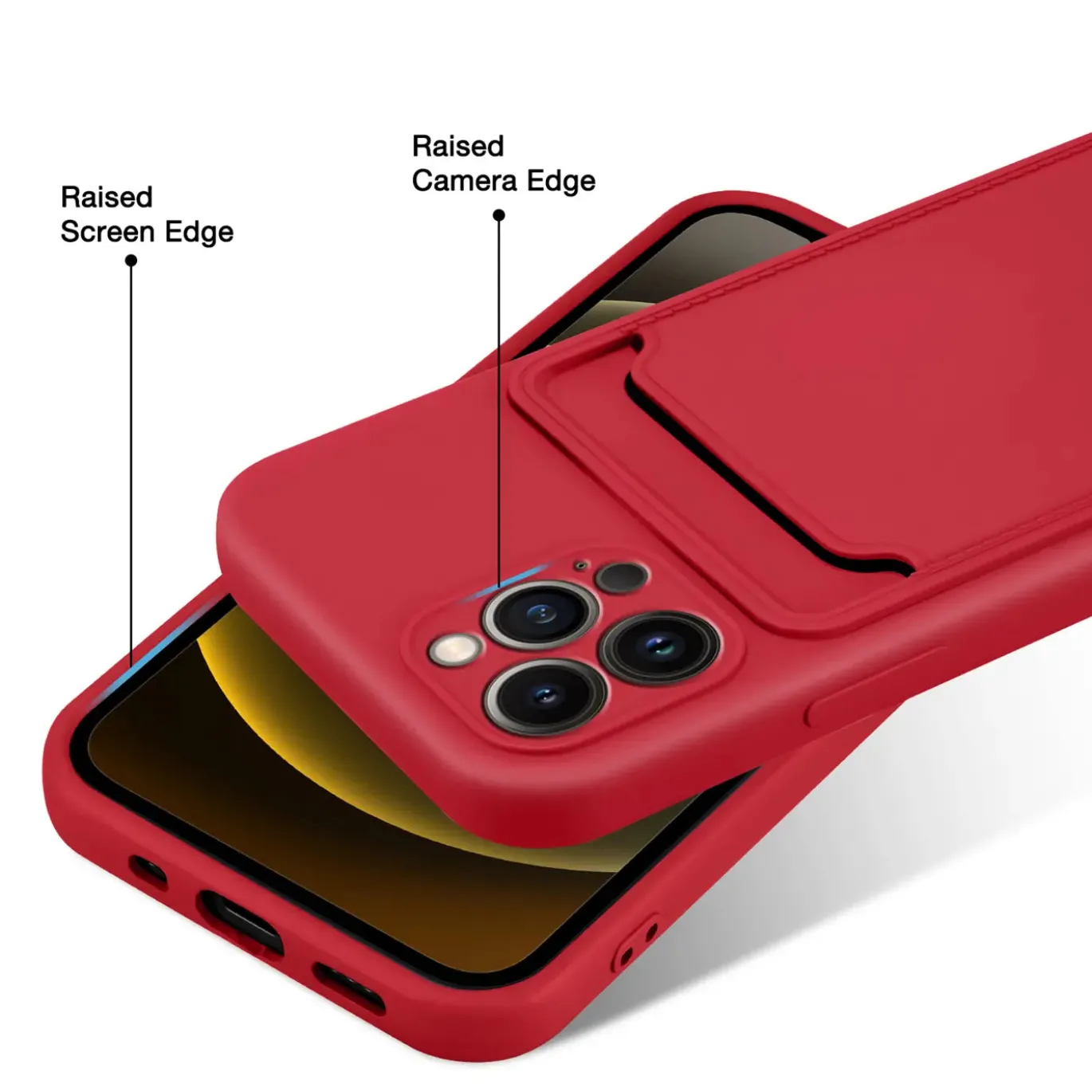 iPhone 13 Pro Max - Silikonhülle mit Kartenfach & Kameraschutz
