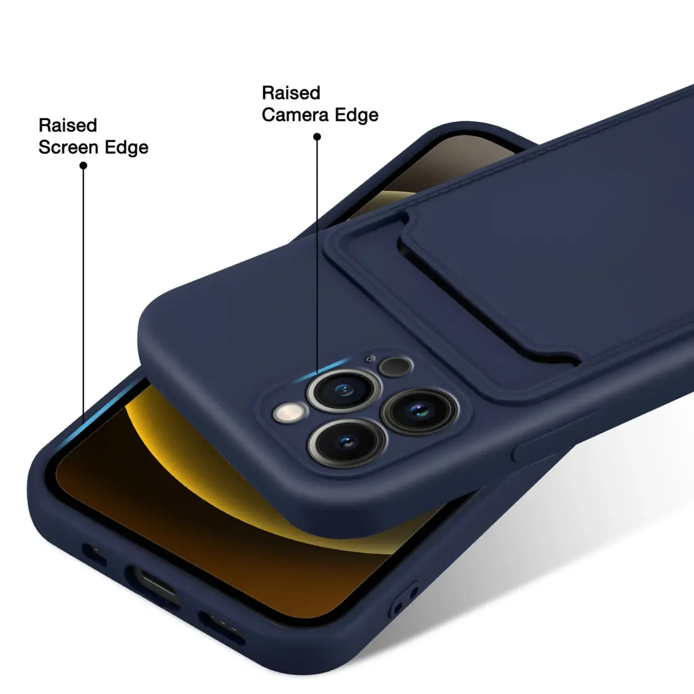 iPhone 13 Pro Max - Silikonhülle mit Kartenfach & Kameraschutz