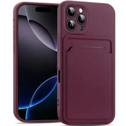 iPhone 16 Pro Max - Silikonhülle mit Kartenfach & Kameraschutz