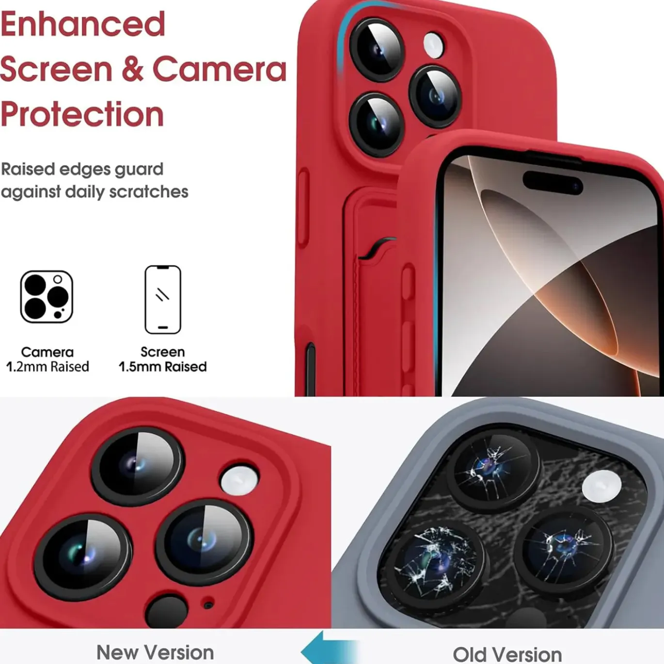 iPhone 16 Pro Max - Silikonhülle mit Kartenfach & Kameraschutz