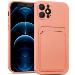 iPhone 12 Pro Max - Silikonhülle mit Kartenfach & Kameraschutz