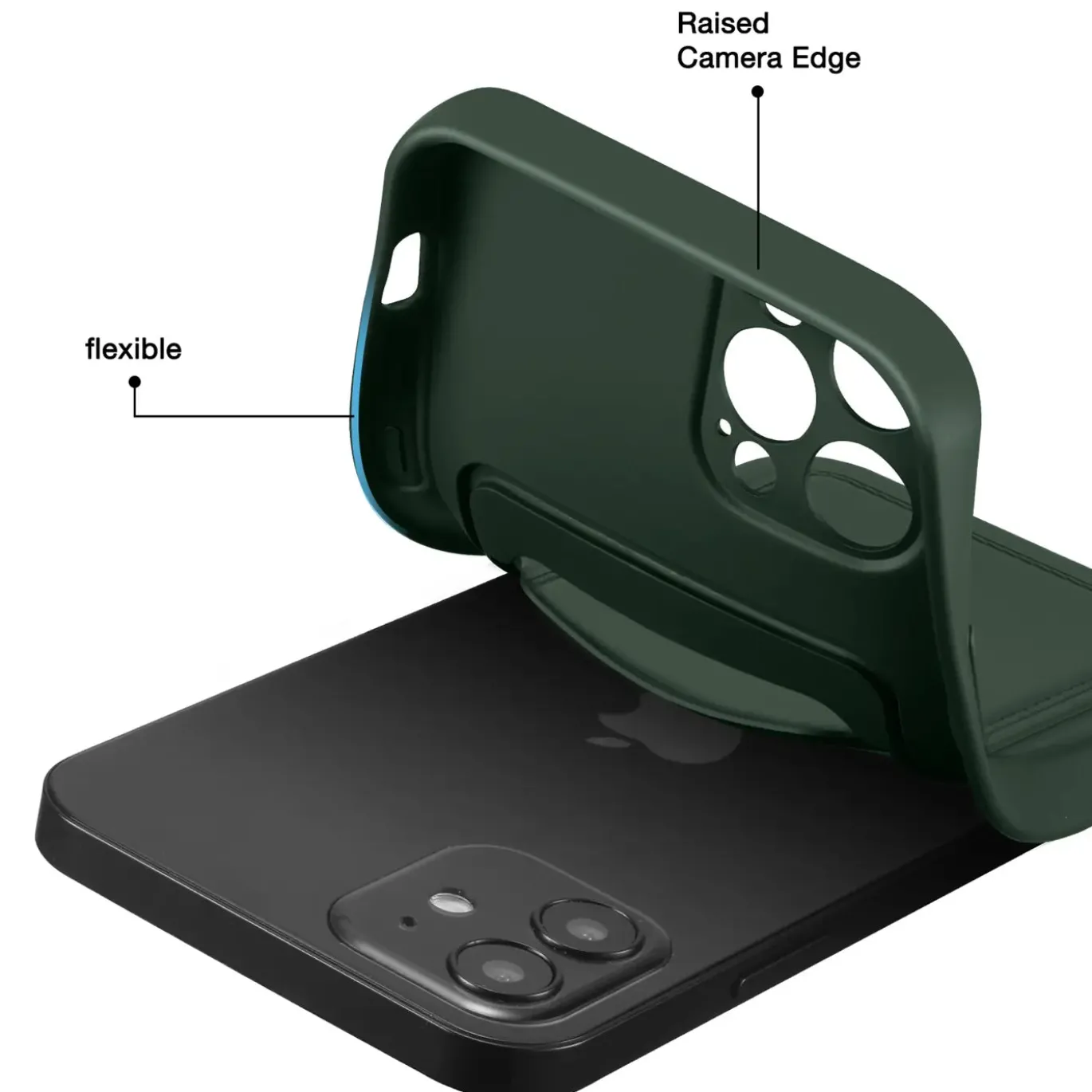iPhone 12 Pro Max - Silikonhülle mit Kartenfach & Kameraschutz