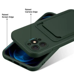 iPhone 12 Pro Max - Silikonhülle mit Kartenfach & Kameraschutz