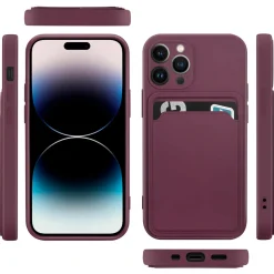 iPhone 14 Pro Max - Silikonhülle mit Kartenfach & Kameraschutz