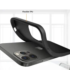 iPhone 12 Pro Max - Slim Silikon Backcover Schwarz