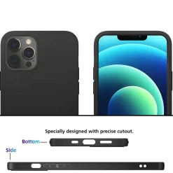 iPhone 12 Pro Max - Slim Silikon Backcover Schwarz