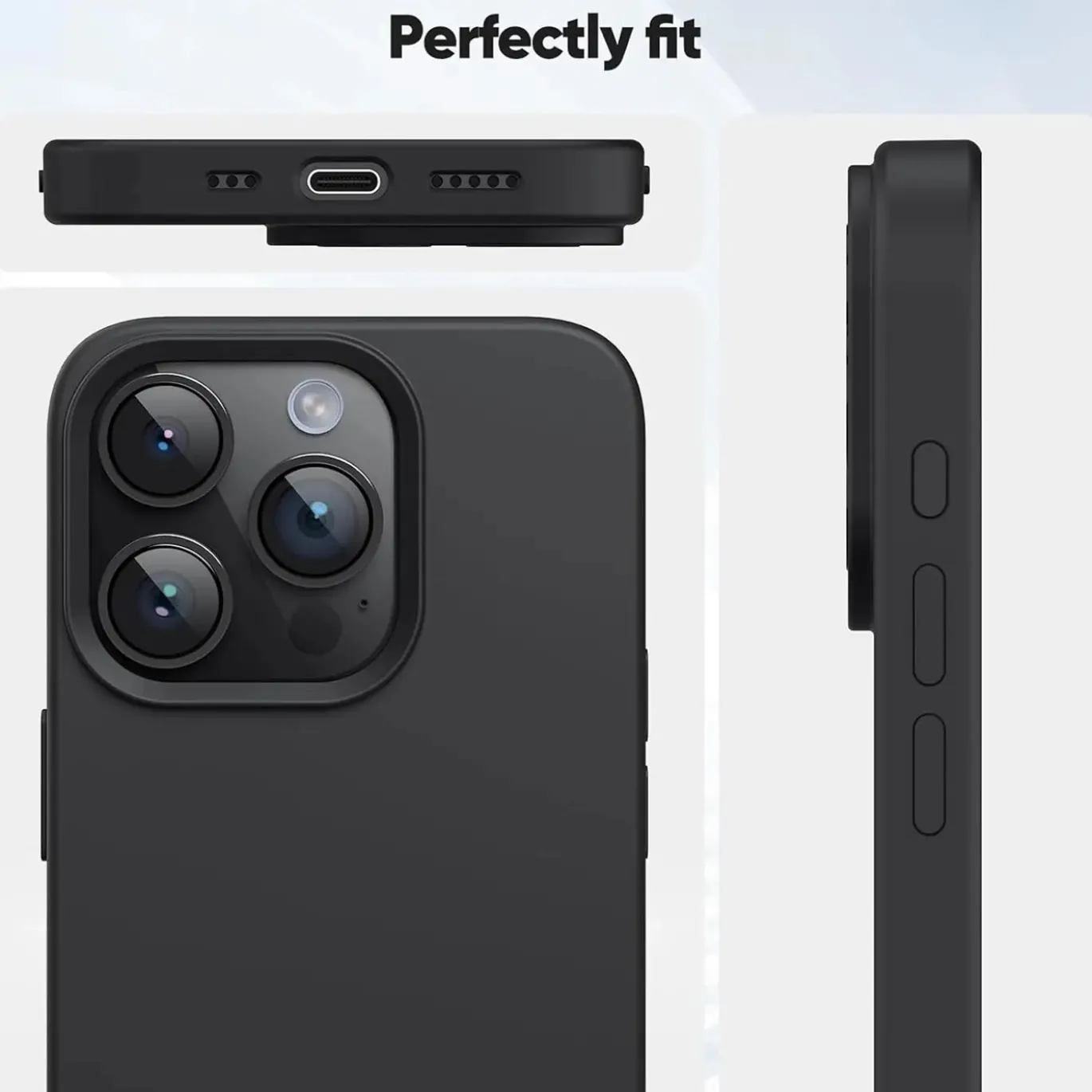 iPhone 16 Pro Max - Slim Silikon Backcover Schwarz