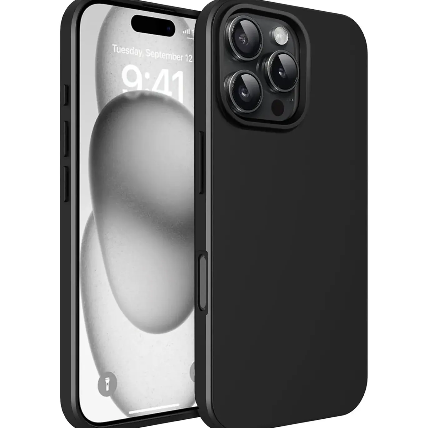 iPhone 16 Pro Max - Slim Silikon Backcover Schwarz