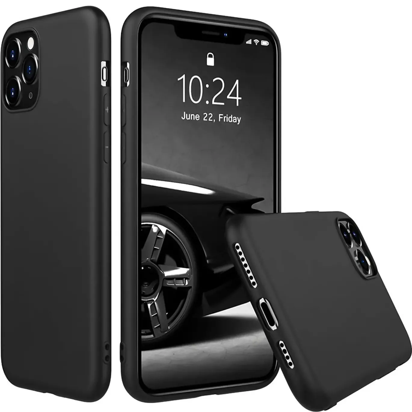 iPhone 11 Pro Max - Slim Silikon Backcover Schwarz