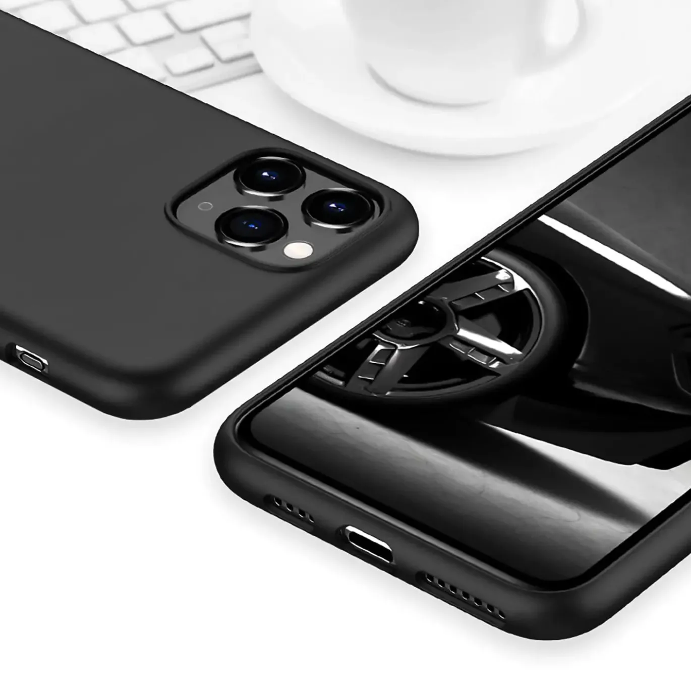 iPhone 11 Pro Max - Slim Silikon Backcover Schwarz