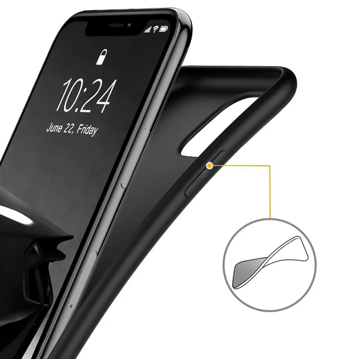 iPhone 11 Pro Max - Slim Silikon Backcover Schwarz
