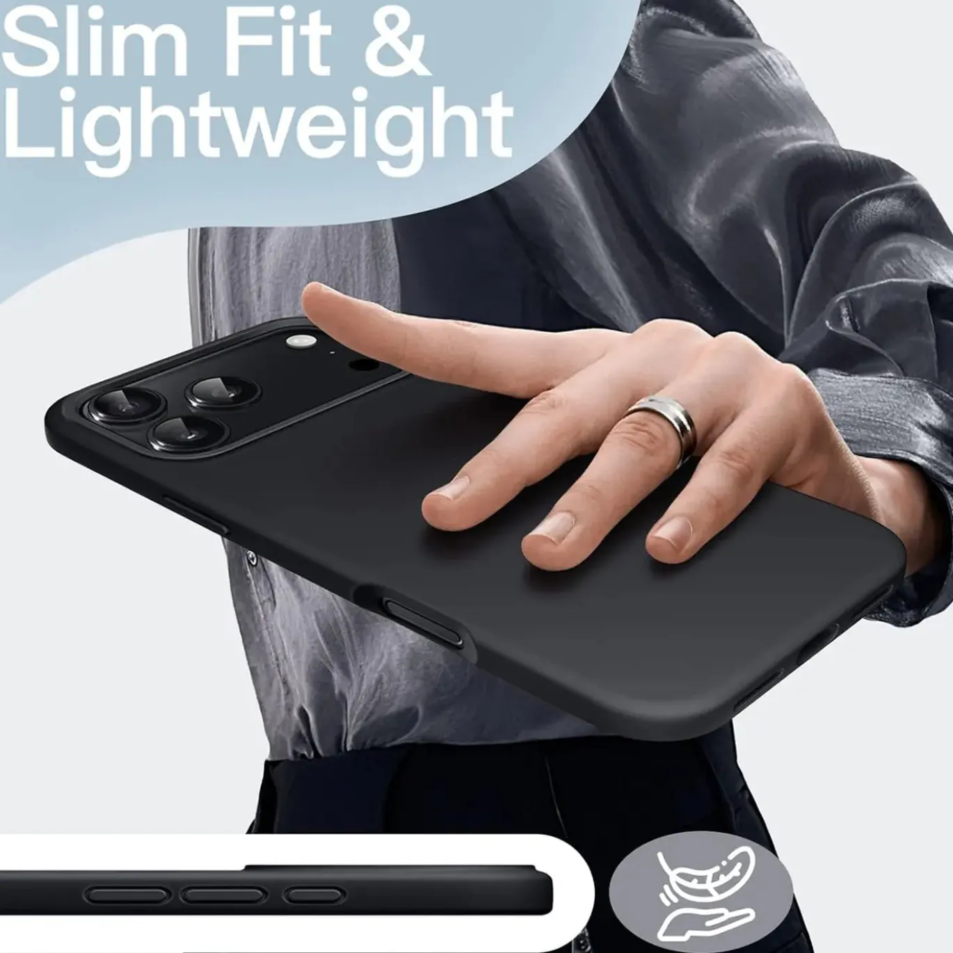 iPhone 17 Pro Max - Slim Silikon Backcover Schwarz