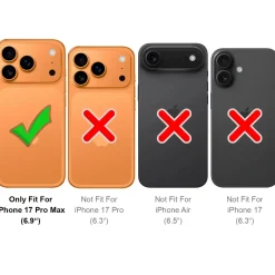 iPhone 17 Pro Max - Stoßfestes MagSafe Case in Schwarz mit halbtransparenter Rückseite