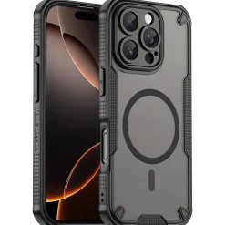 iPhone 16 Pro Max - Stoßfestes MagSafe Case in Schwarz mit halbtransparenter Rückseite