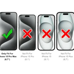 iPhone 15 Pro Max - Stoßfestes MagSafe Case in Schwarz mit halbtransparenter Rückseite