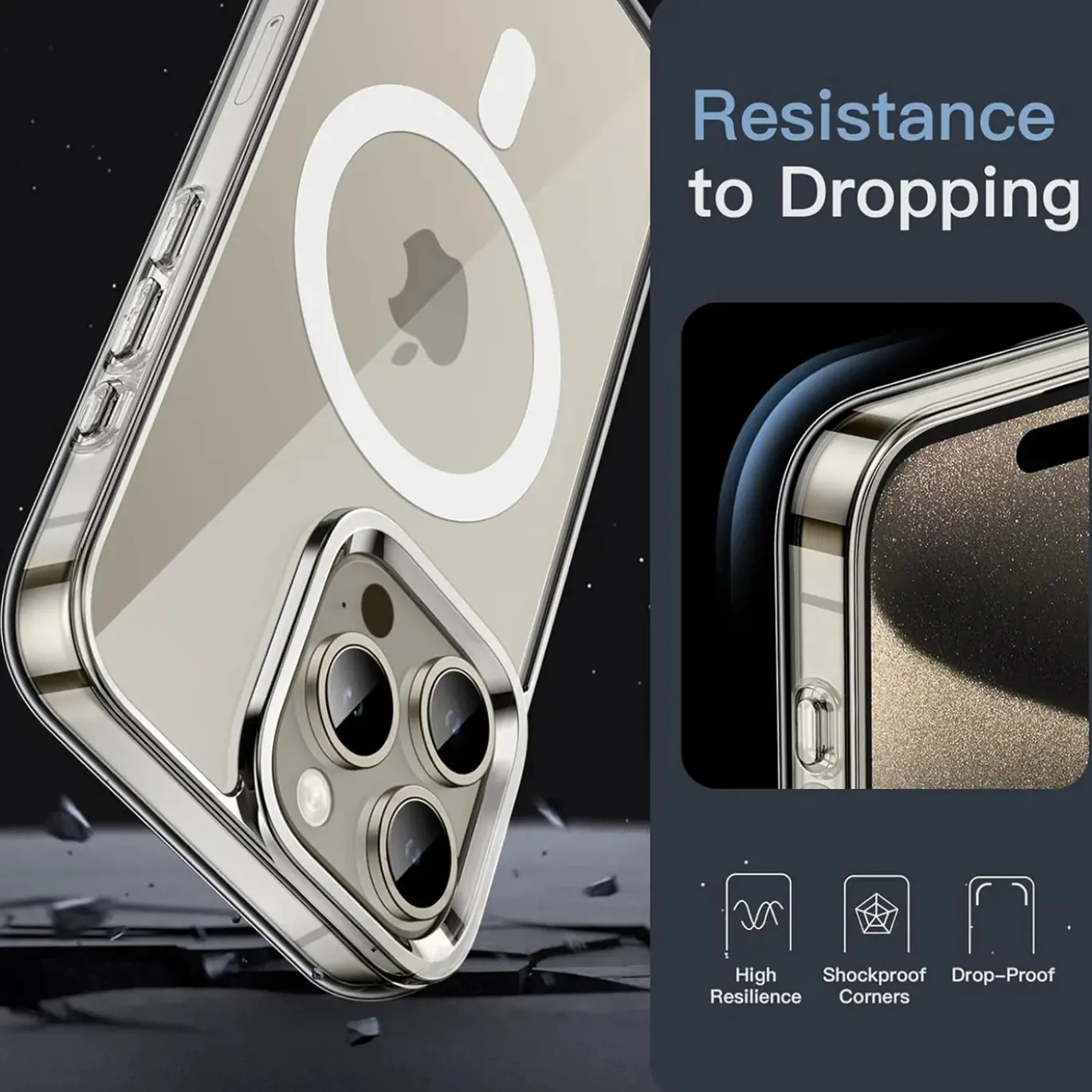 iPhone 15 Pro Max - Transparente MagSafe Silikonhülle