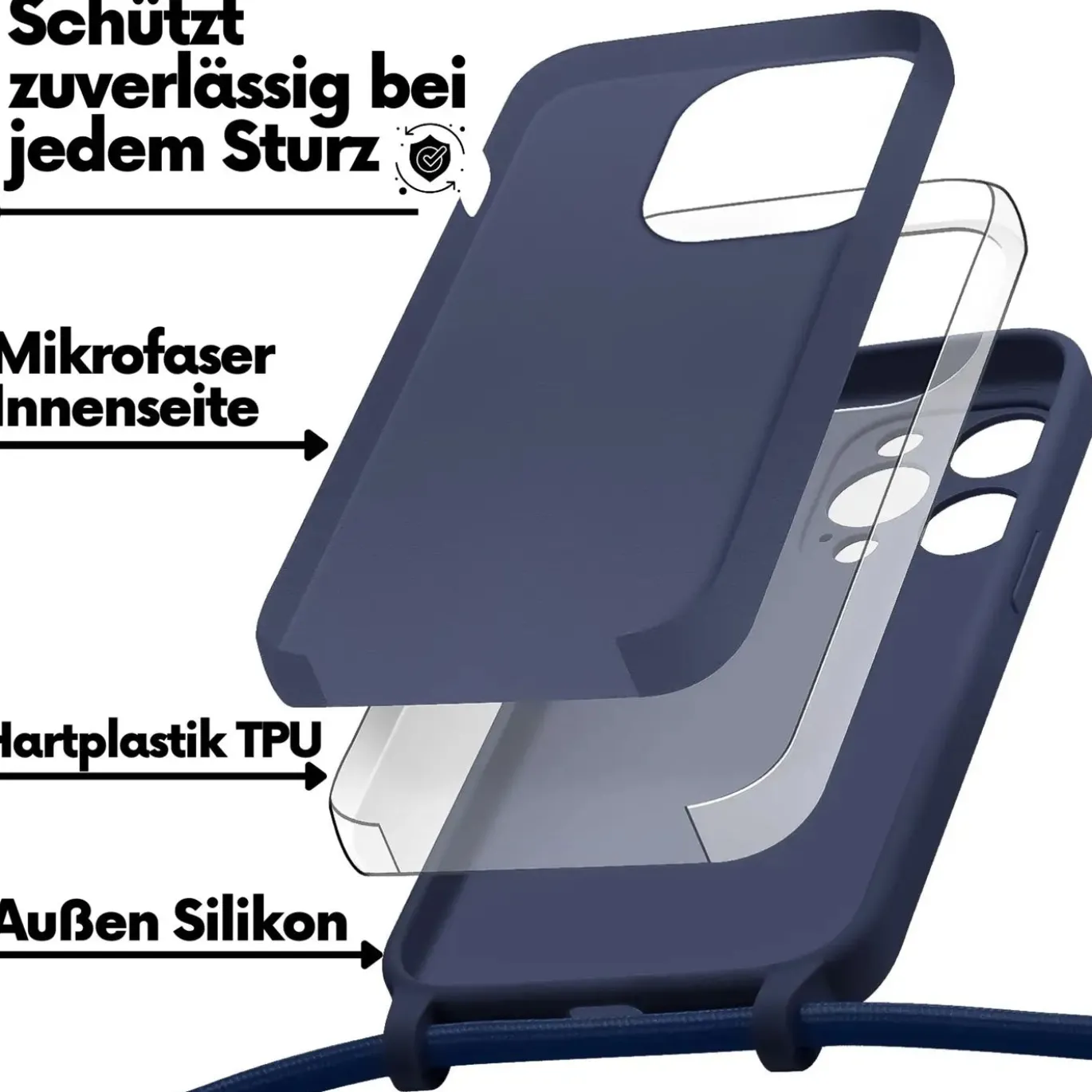 iPhone 11 Pro Max - Umhängehülle mit Kameraschutz