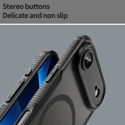 iPhone Air - Stoßfestes MagSafe Case in Schwarz mit halbtransparenter Rückseite