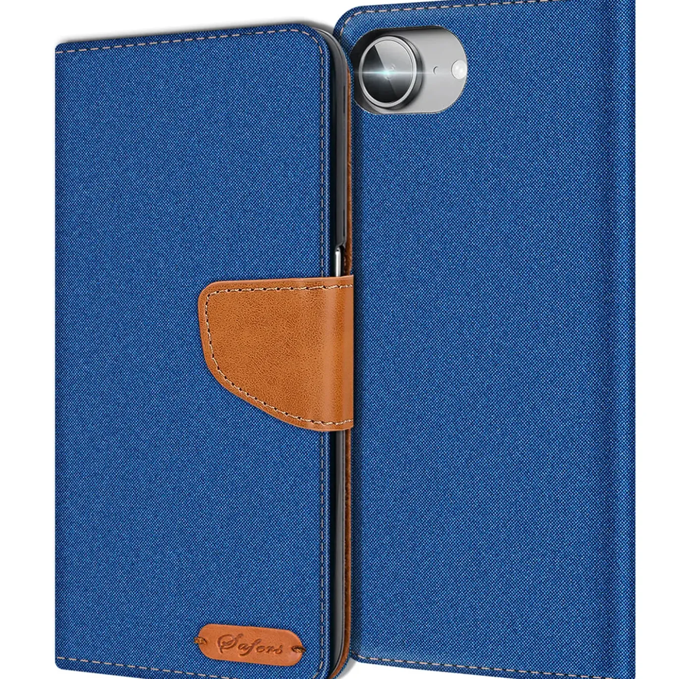 iPhone 16e - Jeanslook Klapphülle mit Kartenfach