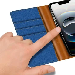 iPhone 16e - Jeanslook Klapphülle mit Kartenfach