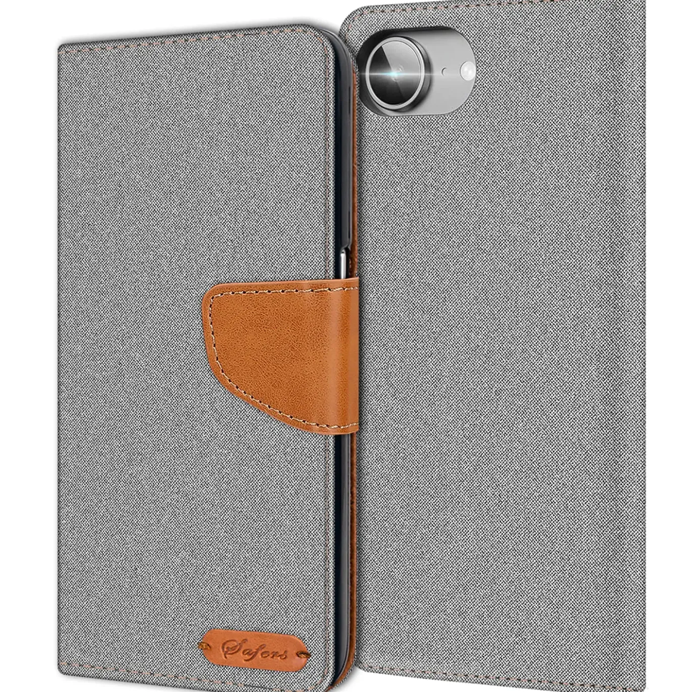 iPhone 16e - Jeanslook Klapphülle mit Kartenfach
