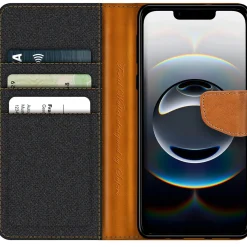 iPhone 16e - Jeanslook Klapphülle mit Kartenfach