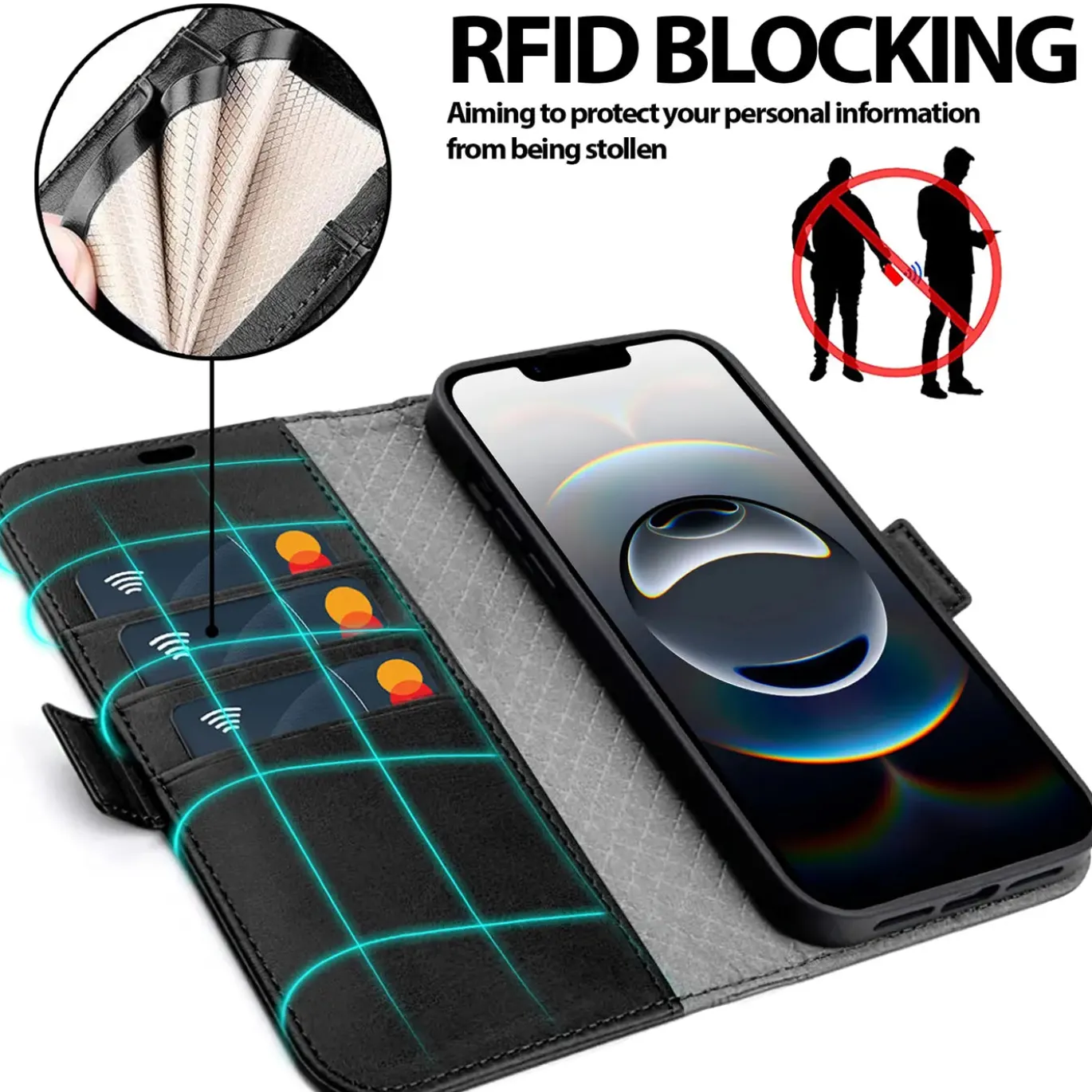 iPhone 16e - Robuste Klapphülle mit RFID Block