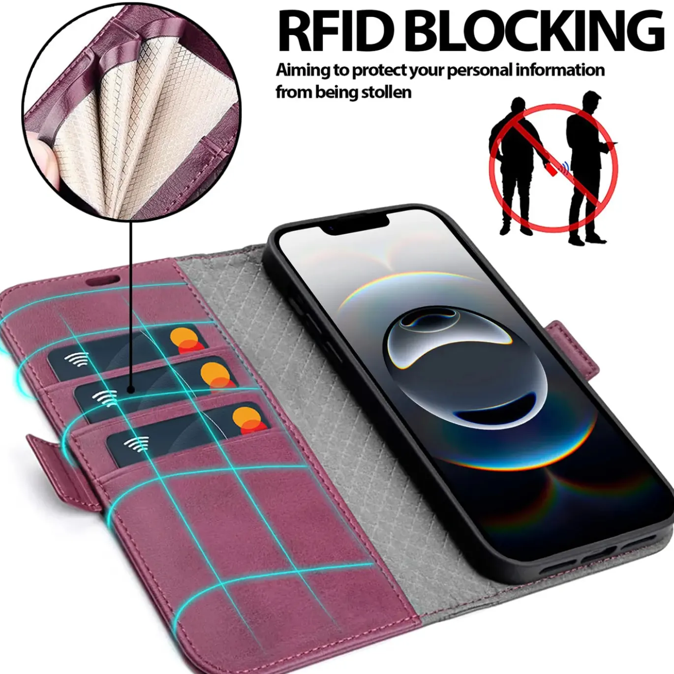 iPhone 16e - Robuste Klapphülle mit RFID Block